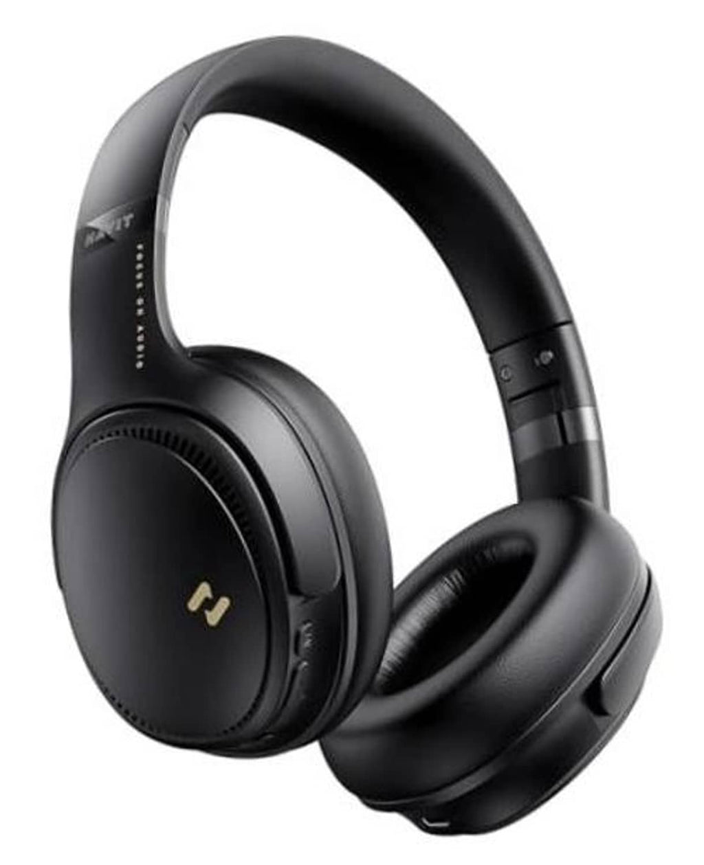 Black over-ear wireless headphones with padded ear cushions and adjustable headband