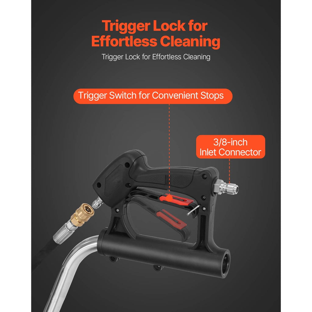 Pressure washer trigger handle assembly with 3/8-inch inlet connector