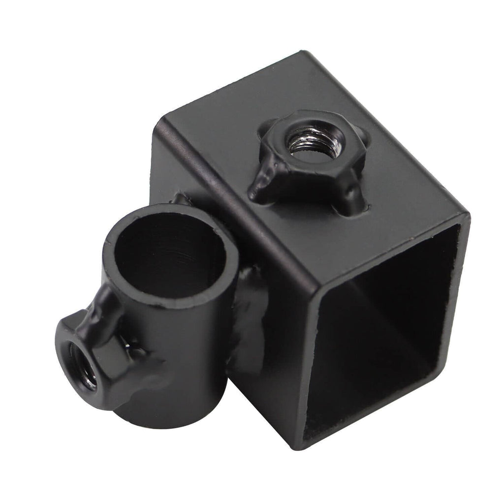 Black duck head connector block with threaded insert for manual tire changer kit