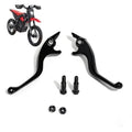Pair of black adjustable ebike brake levers with mounting screws and nuts
