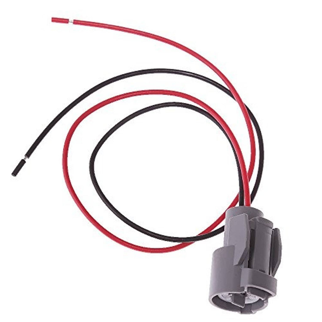 Coolant temperature sensor pigtail connector, grey plug and coiled red/black leads