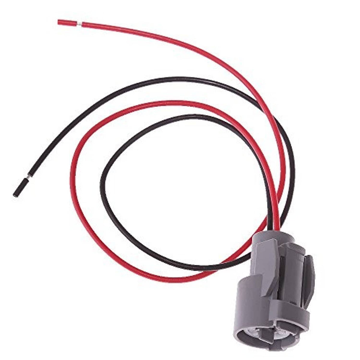 Coolant temperature sensor pigtail connector, grey plug and coiled red/black leads