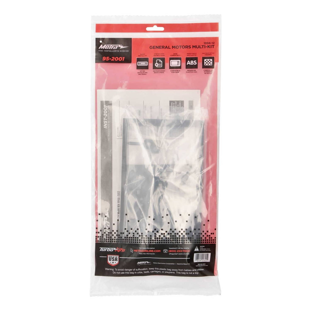 Metra Electronics 95-2001 double DIN dash kit retail package