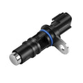 Camshaft position sensor with black body and silver mounting bracket, blue seal ring