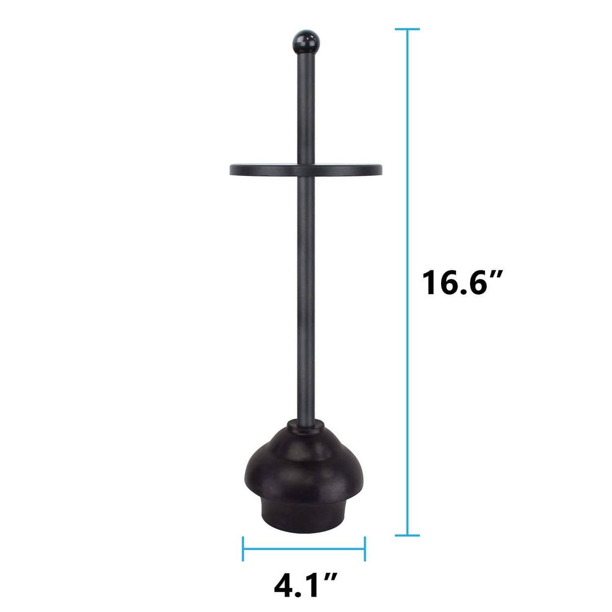 Black plunger and holder with base, 16.6 in height shown