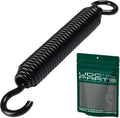 Black extension tension spring with hooked ends for mower replacement