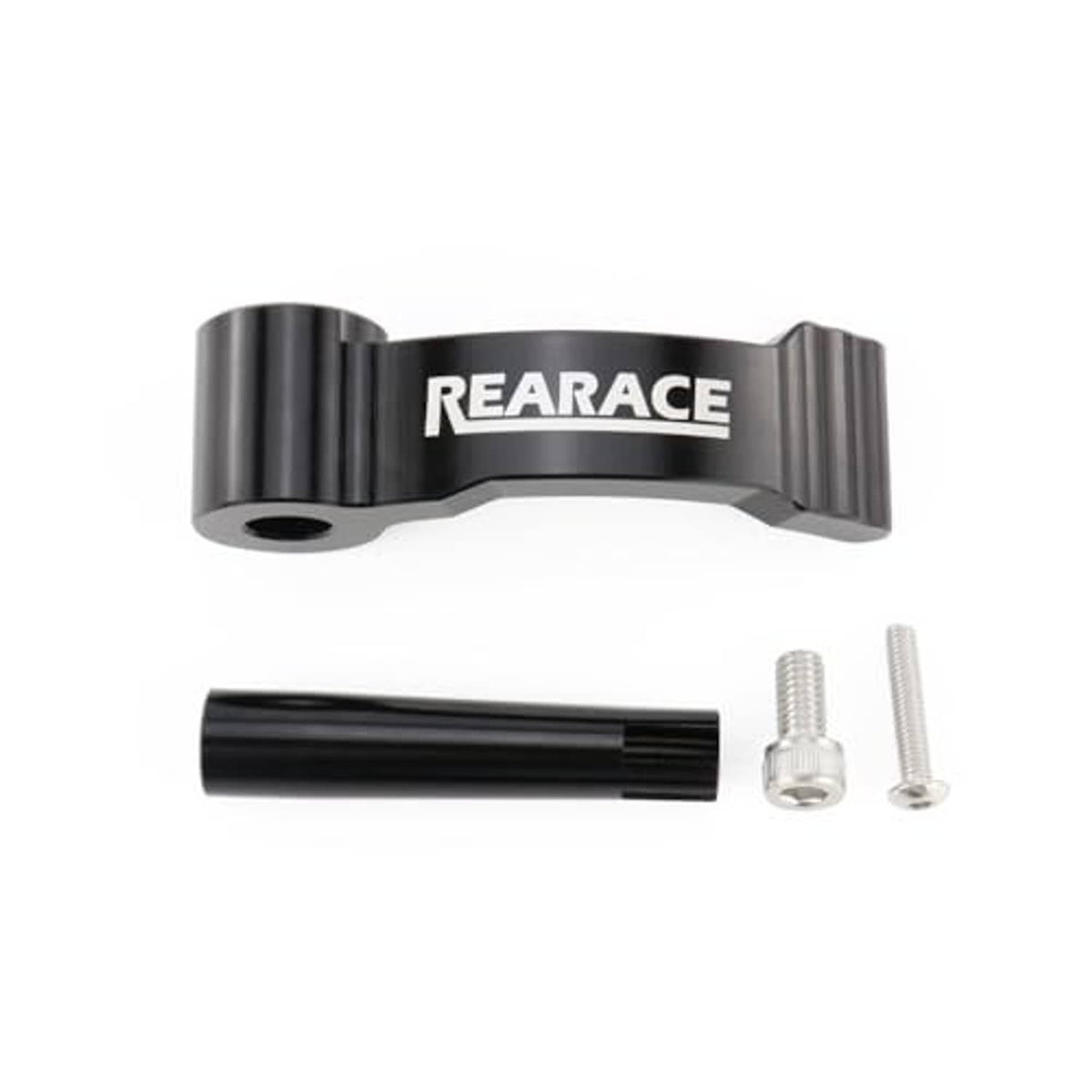 Metal thumb throttle lever kit, black bar with screws; REARACE branding