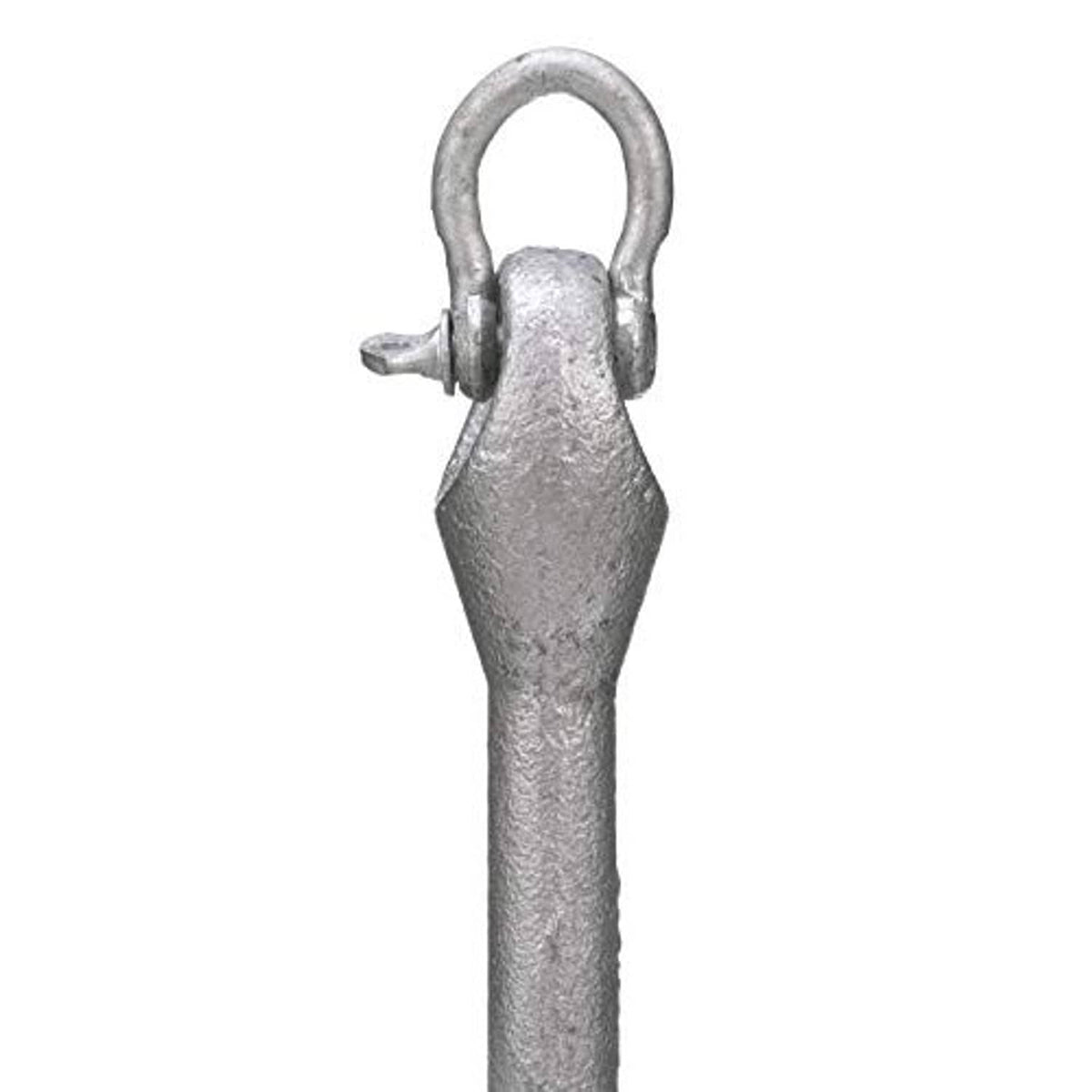 Galvanized anchor with arched lifting eye and smooth shank