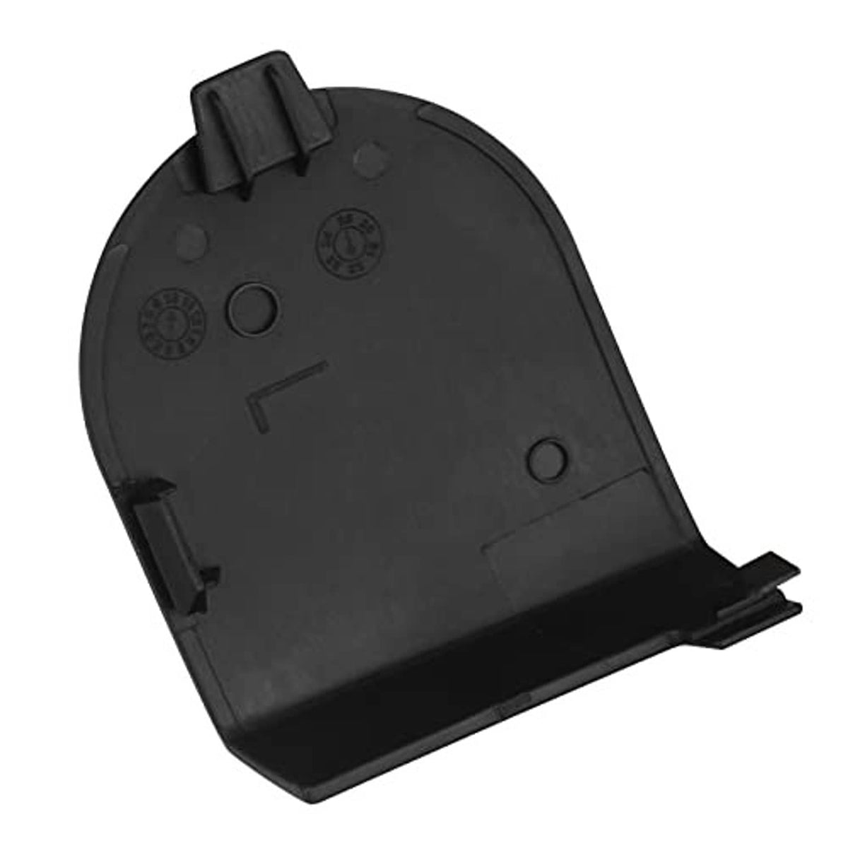 Seat belt anchor cover back plate with molded clips and mounting tabs, black