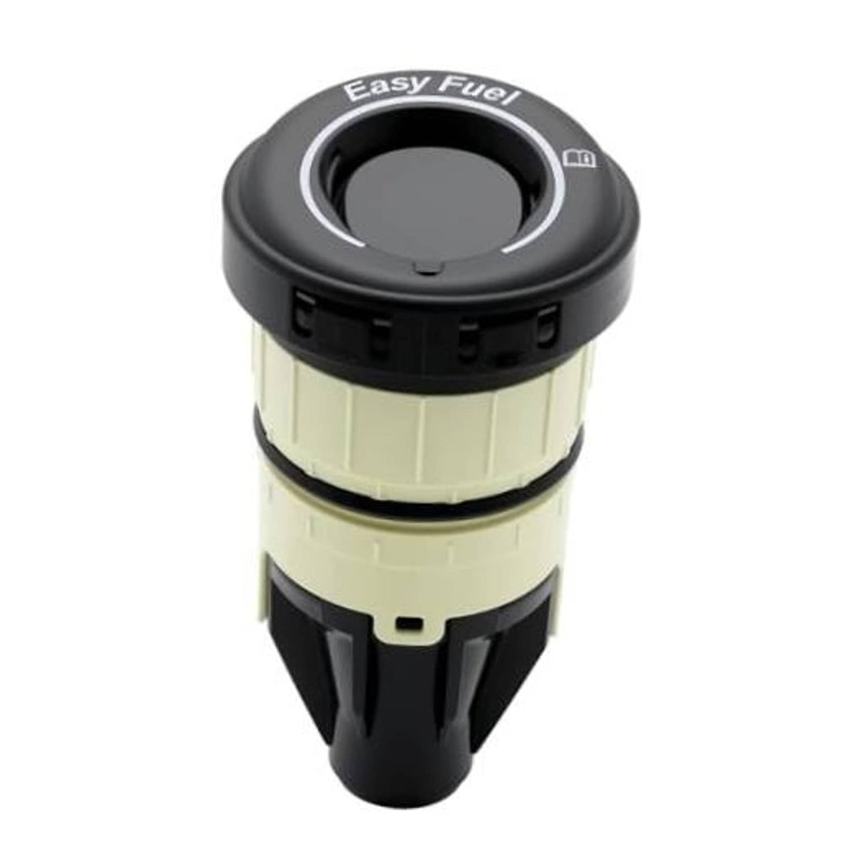 Fuel tank cap without cover, black top with beige sleeve and Easy Fuel ring