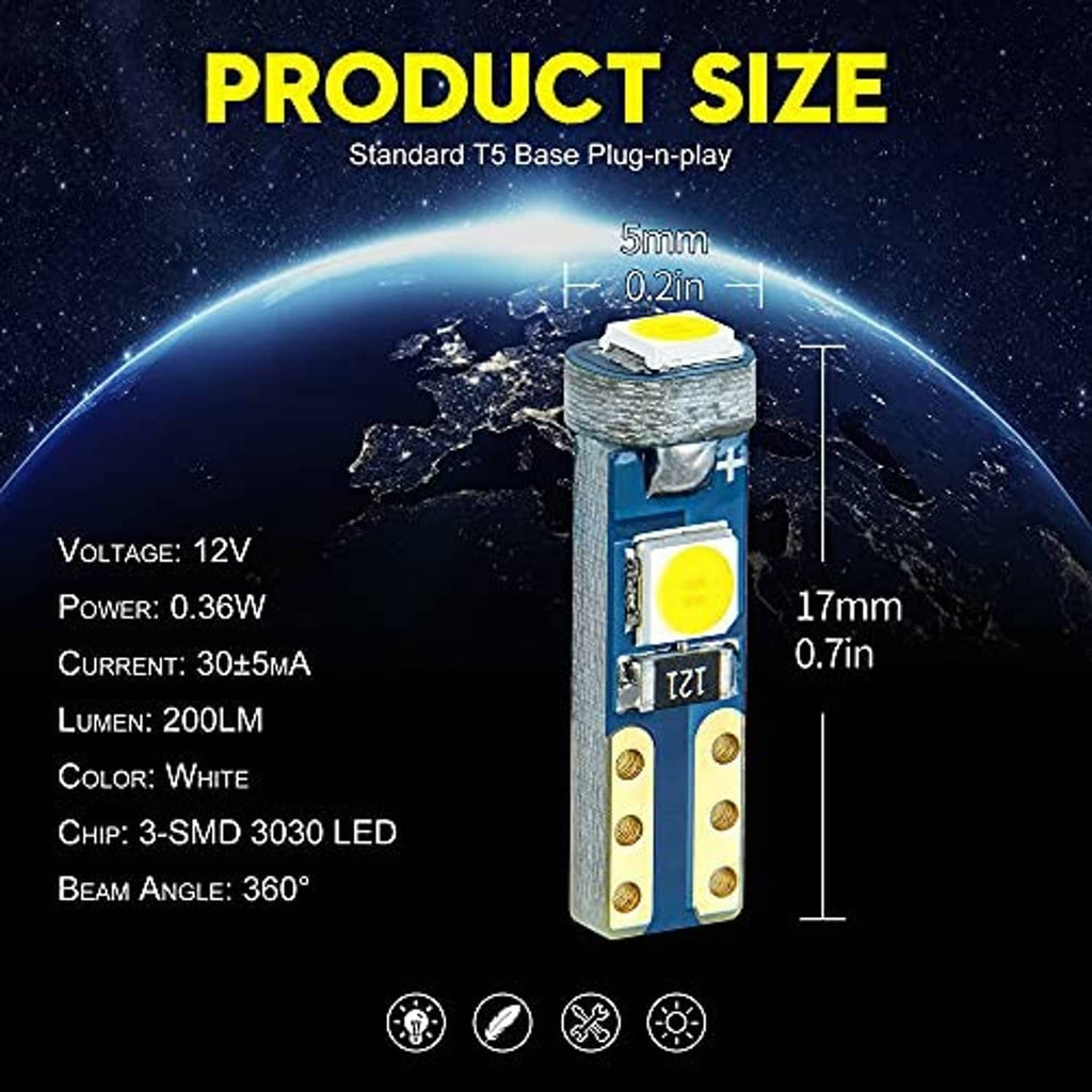 T5 LED bulb with blue-and-silver body, twist-lock base, and white LED chip