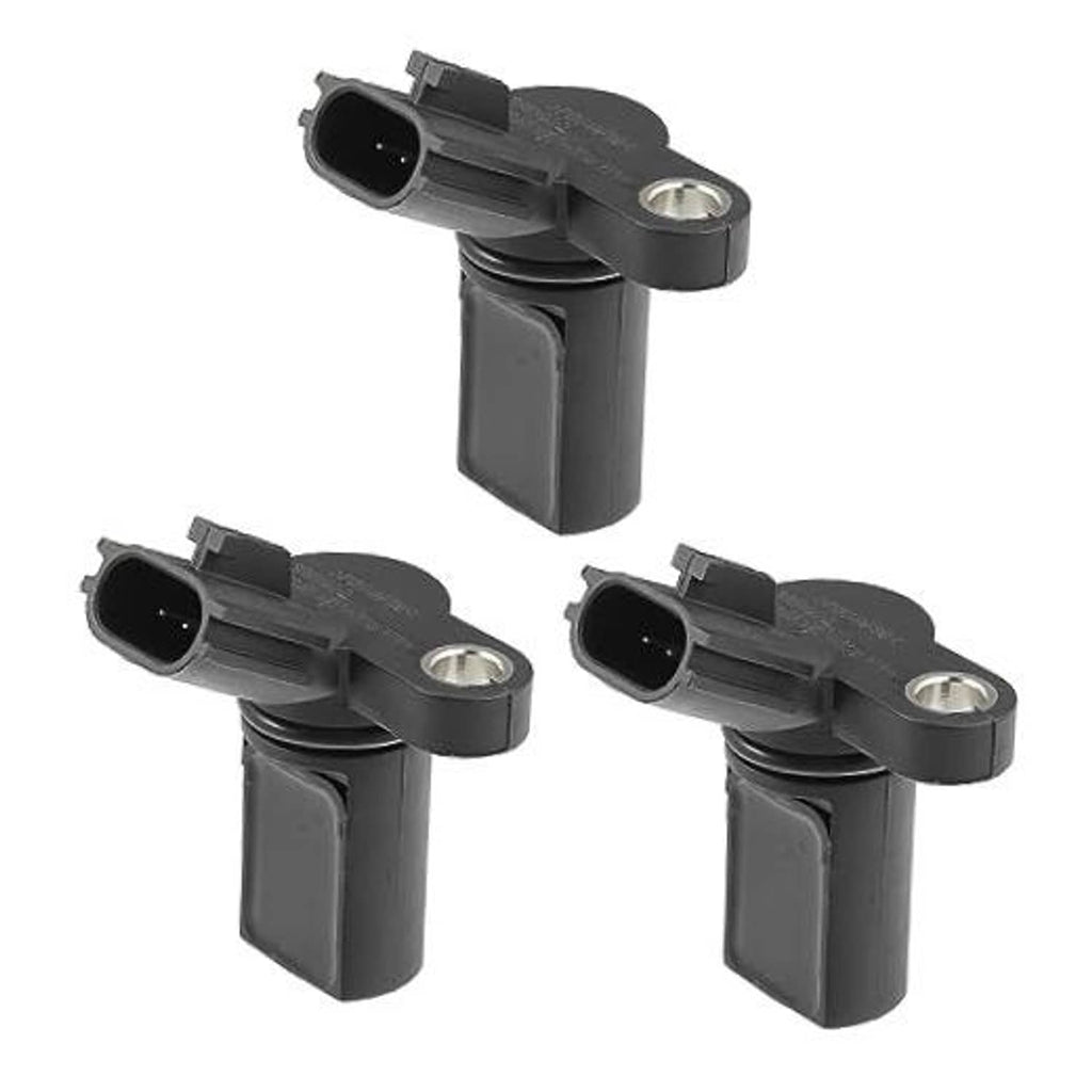 Camshaft position sensor with black plastic housing and metal mounting loop