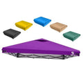 Purple pop-up canopy replacement top cover with air vent, set on metal frame