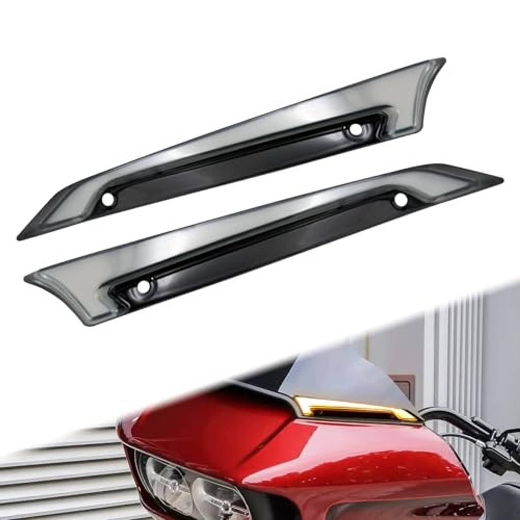 LED windshield trim light bars with black housing and gray lenses