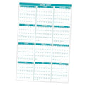 2026-2027 yearly wall calendar page with teal month headers and highlighted dates