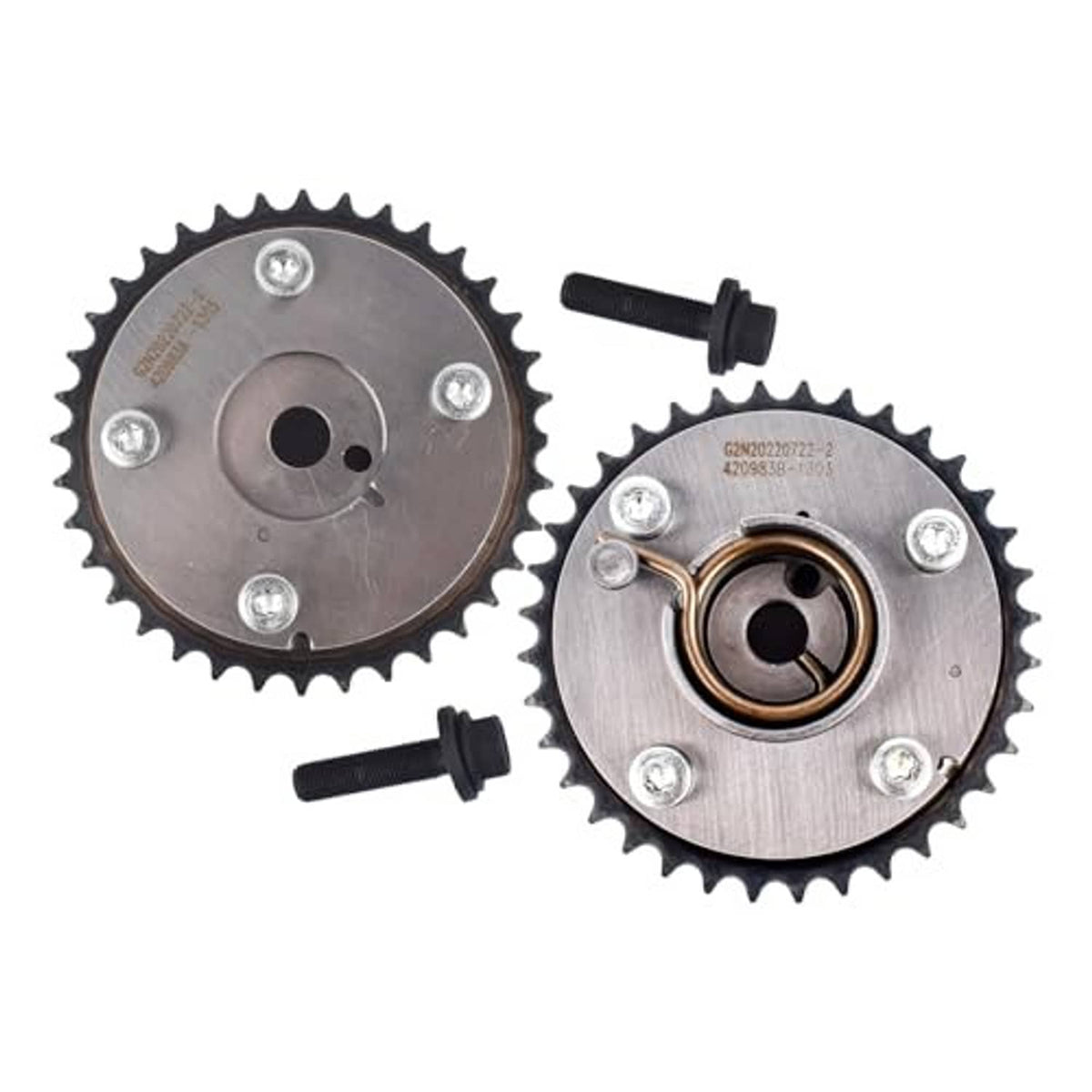 VVT camshaft sprocket gear set with two silver toothed gears and visible bearings
