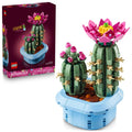 LEGO Botanicals flowering cactus building set with pink blossoms and blue display base
