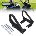 Golf cart seat armrest/hip restraint set, black plastic, with mounting hardware