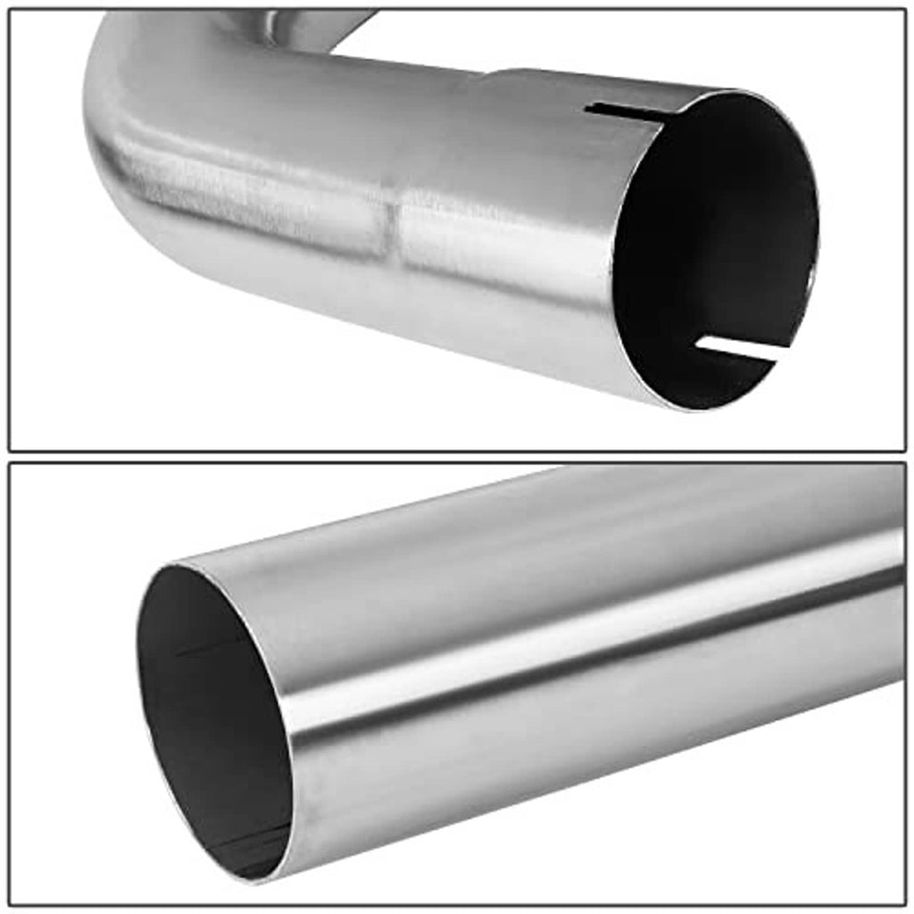 3-inch stainless steel exhaust tube end view with smooth inner wall and rounded opening