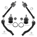 Front suspension tie rod and lower ball joint replacement set with hardware