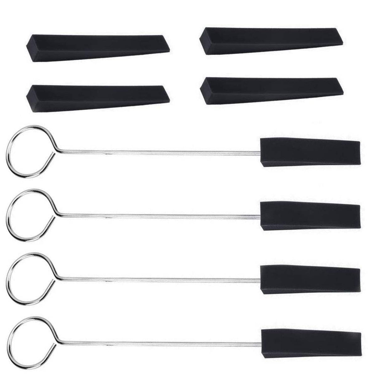 Jiayouy piano tuning mute kit: black triangular rubber mute bars, 8-piece set