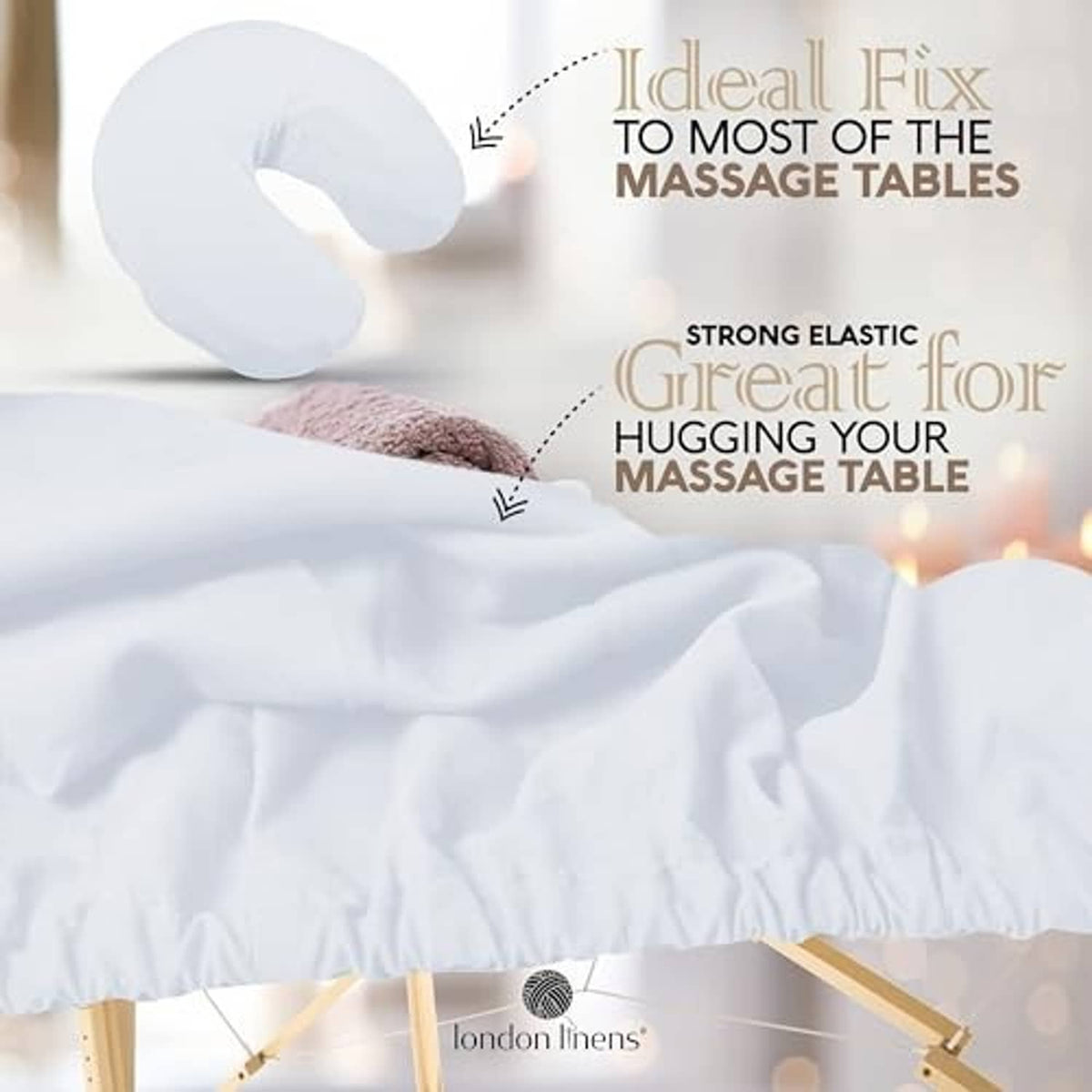 White microfiber massage table sheet with thick, smooth cover for padding