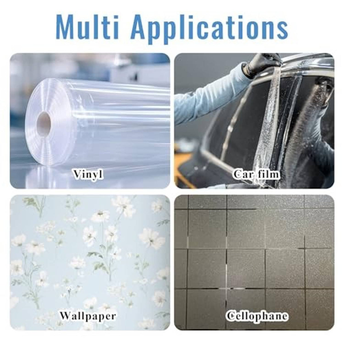 Multi-surface felt squeegee pads set for smoothing vinyl and film