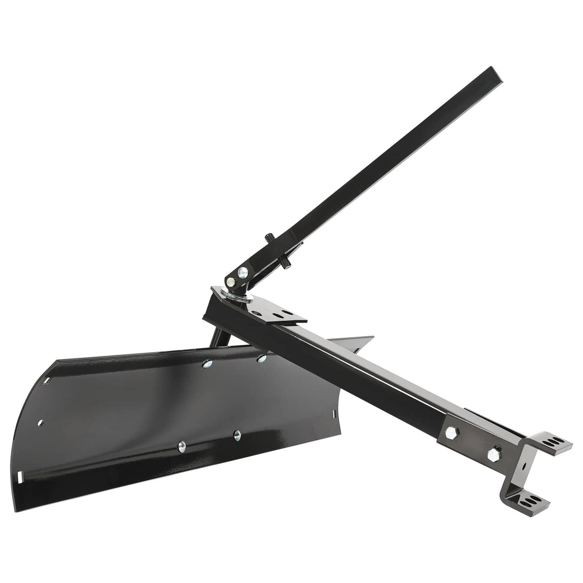 Adjustable tow-behind scrape blade with pivot hitch and scraper panel