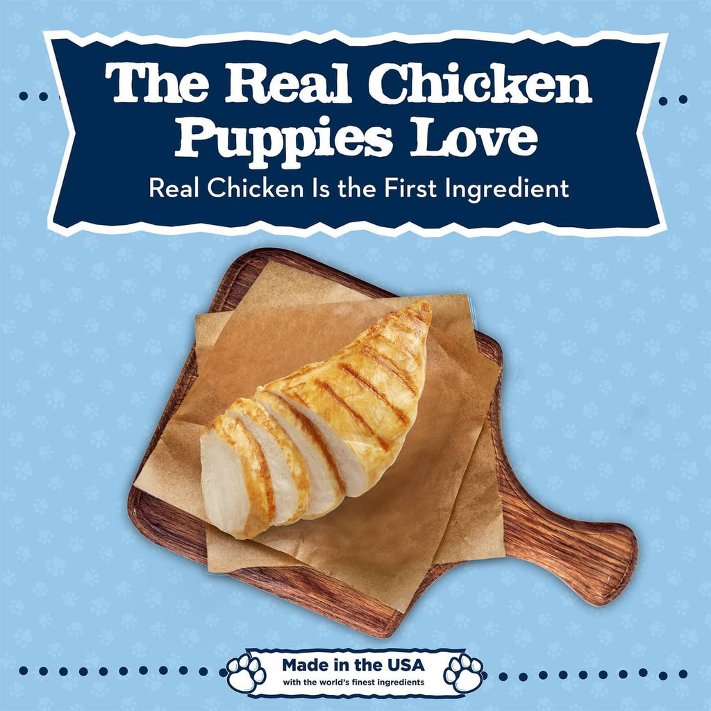 soft chicken puppy training treat shaped biscuit on kraft paper