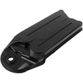 Black crankcase ventilation filter with mounting eyelet and side outlet ports