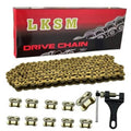 Gold roller chain (132 links) with chain breaker and extra master links