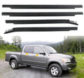 Set of black window moulding trim seal belts with clip channels, shown on a pickup