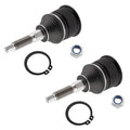 Front upper ball joint set with black rubber boot, threaded stud, nuts and retaining rings