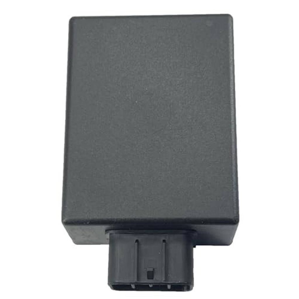Gray CDI ignition module box with front face and bottom electrical connector