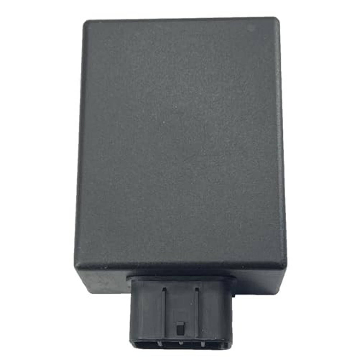 Gray CDI ignition module box with front face and bottom electrical connector