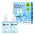 Torriden DIVE IN hyaluronic acid serum duo set with two blue glass bottles and box