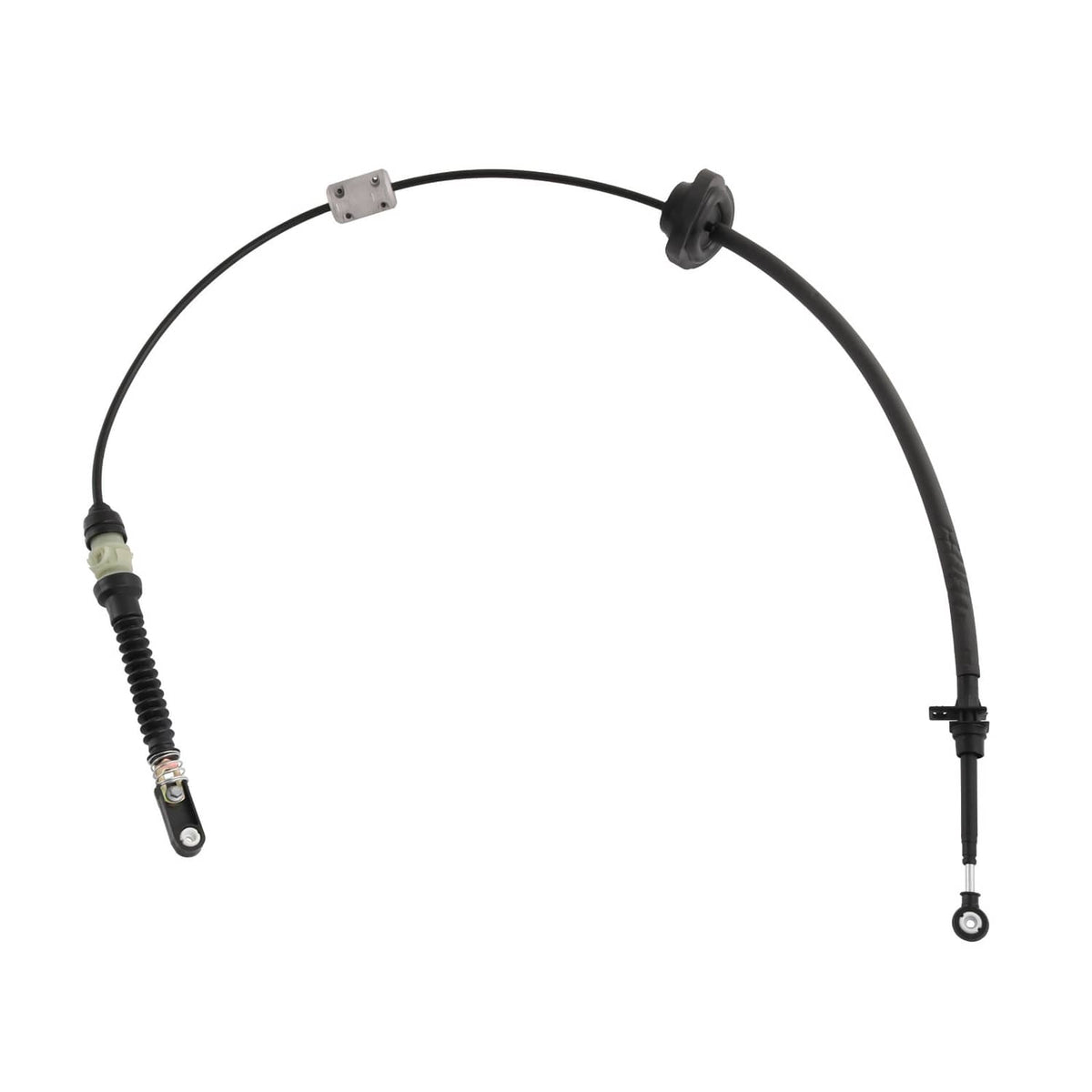 Auto transmission shift cable with black housing and electrical connectors, full assembly