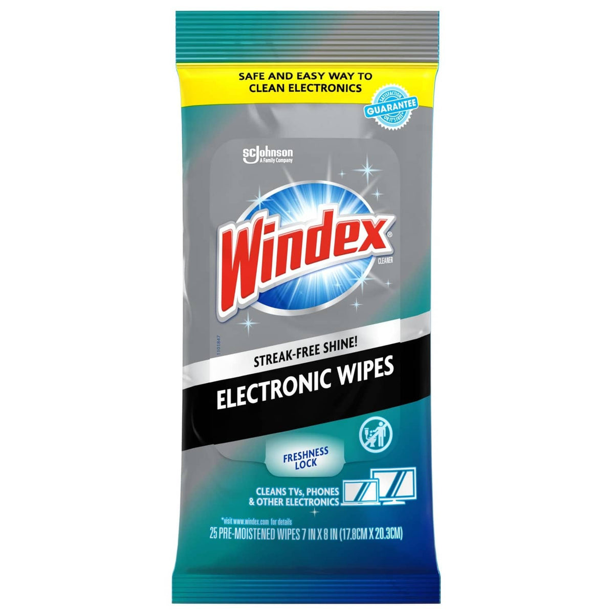 Electronic cleaning wipes pouch, pre-moistened for screens and TVs