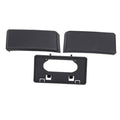 Front bumper guard pads and license plate bracket, dark gray plastic set