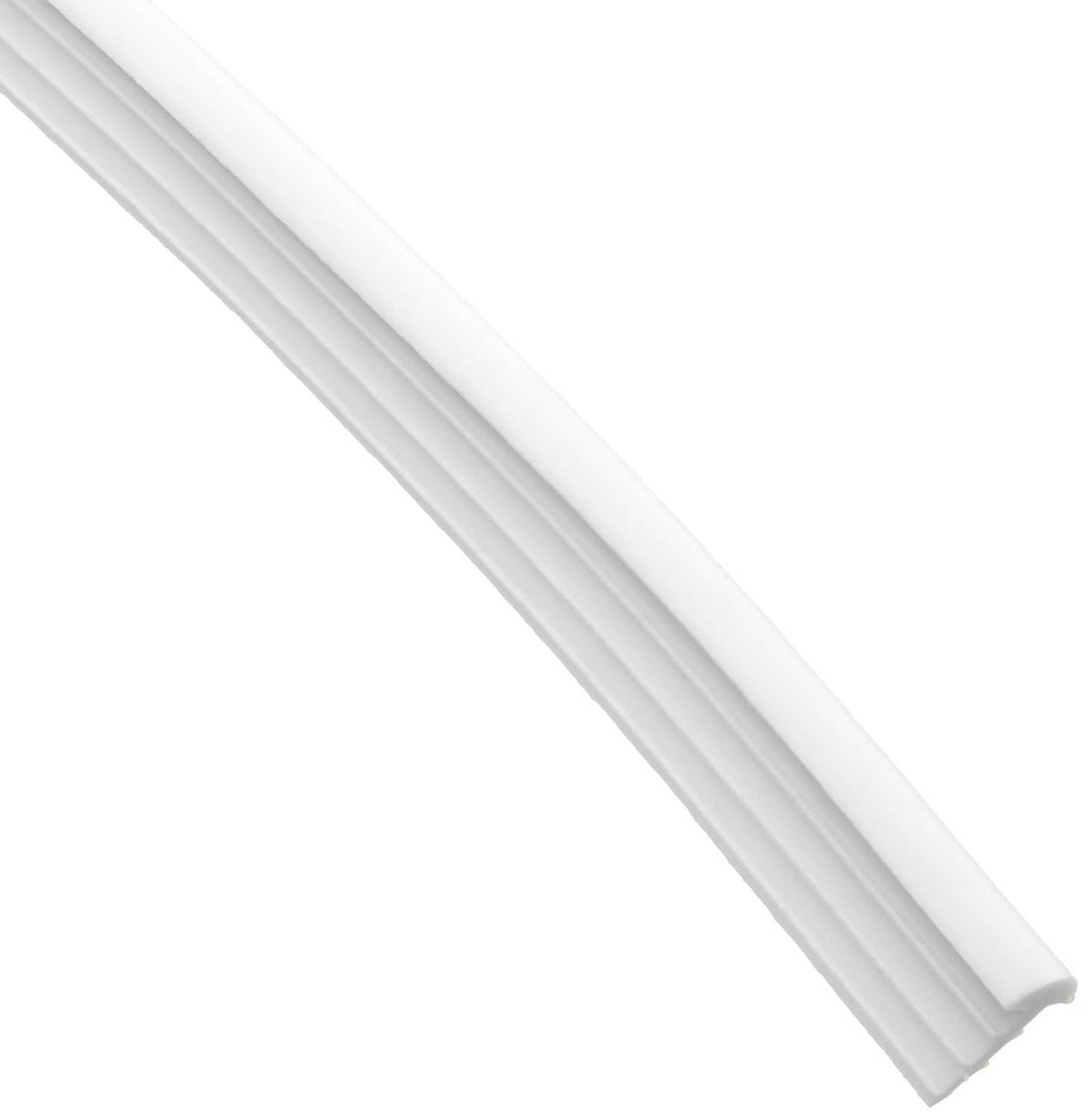 White pool bead lock track with ridged edges, flexible vinyl strip