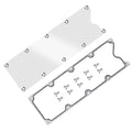 Aluminum valley cover plate kit with gasket and stainless bolts, silver finish