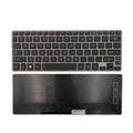 Black laptop replacement keyboard with full key layout and touchpad cutout