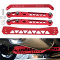 Red billet rear subframe control arm tie bar brace with bushings and mounting bolts