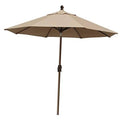 Heather beige 9ft patio market umbrella with open canopy and crank pole