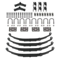 Trailer axle suspension kit with leaf springs, U-bolts, hangers, equalizers, and hardware