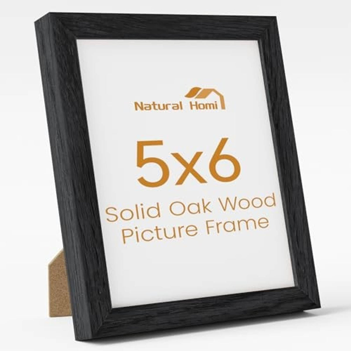 Black oak 5x6 picture frame with glass front and cardboard backing