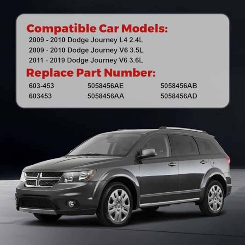 Compatibility graphic featuring a gray Dodge Journey vehicle
