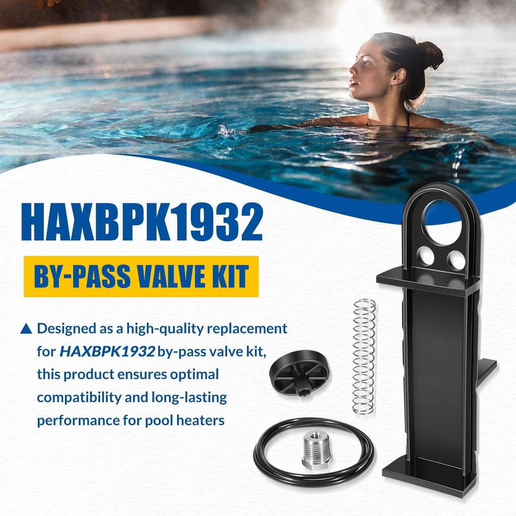 By-pass valve kit with black upright bracket, coiled spring, hose loop, and threaded insert