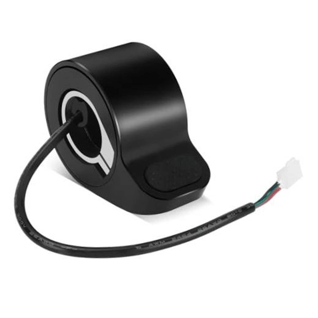 Black thumb throttle module with cable and white multi-pin connector