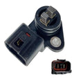 Camshaft position sensor with black plastic body and electrical connector, metal terminal